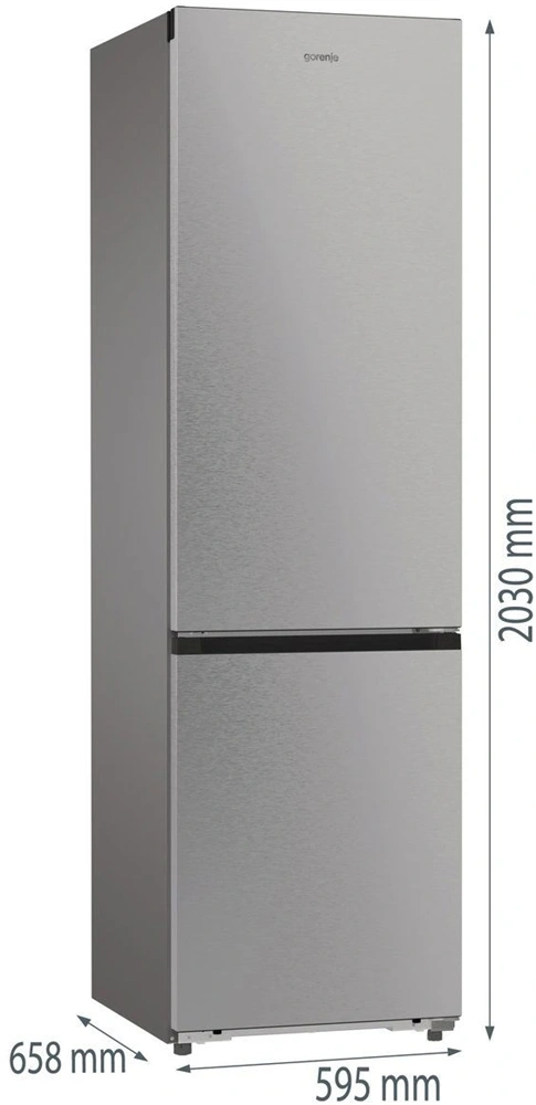 Gorenje NRB620C6X4WFE inox, alulfagyasztós, Hűtő: 253L, Fagyasztó:130L, hűtőszekrény