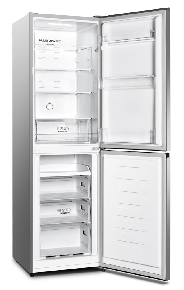 Gorenje NRK418DCS4 szürke, alulfagyasztós, Hűtő:171L, Fagyasztó:85L, No frost hűtőszekrény