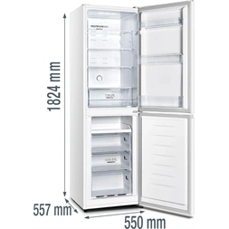 Gorenje NRK418DCW4 ezüst, alulfagyasztós, Hűtő:171L, Fagyasztó: 85L, hűtőszekrény