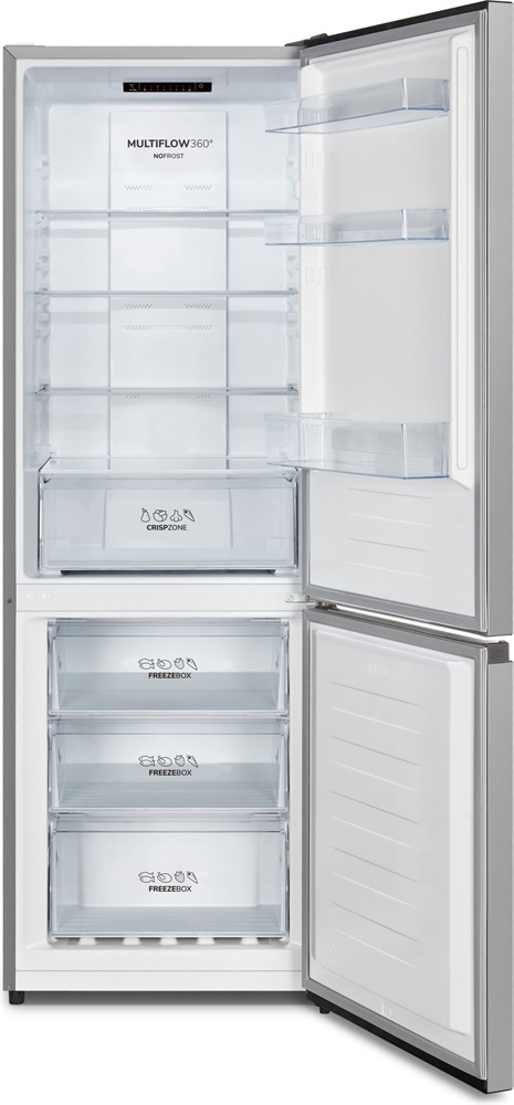 Gorenje NRK6182PS4 szürke, alulfagyasztós, Hűtő:207L, Fagyasztó:85L, No frost Plus hűtőszekrény