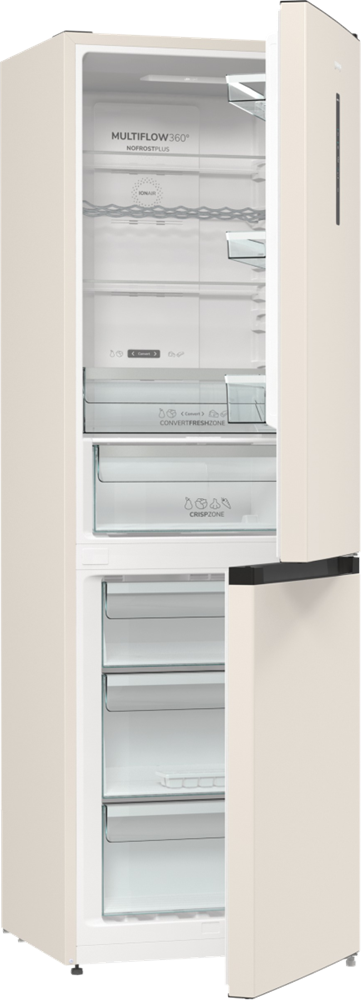 Gorenje NRK6192AC4 bézs, alulfagyasztós, Hűtő:204L, Fagyasztó:96L, No frost Plus hűtőszekrény