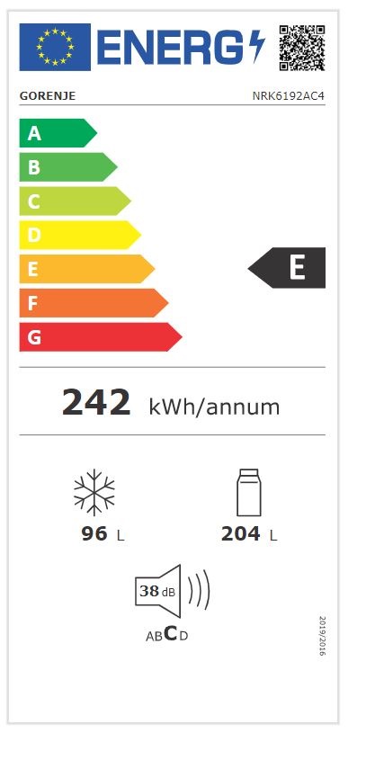 Gorenje NRK6192AC4 bézs, alulfagyasztós, Hűtő:204L, Fagyasztó:96L, No frost Plus hűtőszekrény