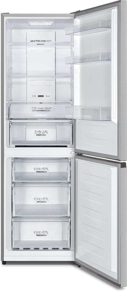 Gorenje NRK6192AS4 szürke, alulfagyasztós, Hűtő:207L, Fagyasztó:97L, No frost Plus hűtőszekrény
