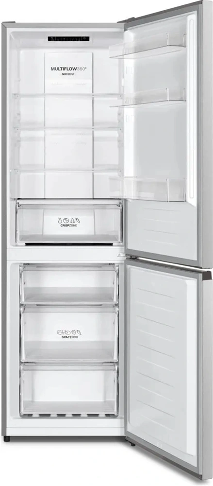 Gorenje NRK619D2XL4 inox, No Frost, alulfagyasztós, kombinált hűtőszekrény