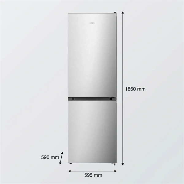 Gorenje NRK619D2XL4 inox, No Frost, alulfagyasztós, kombinált hűtőszekrény