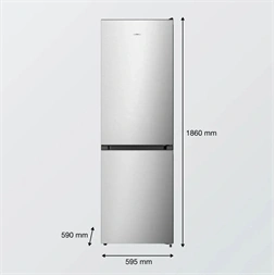 Gorenje NRK619D2XL4 inox, No Frost, alulfagyasztós, kombinált hűtőszekrény