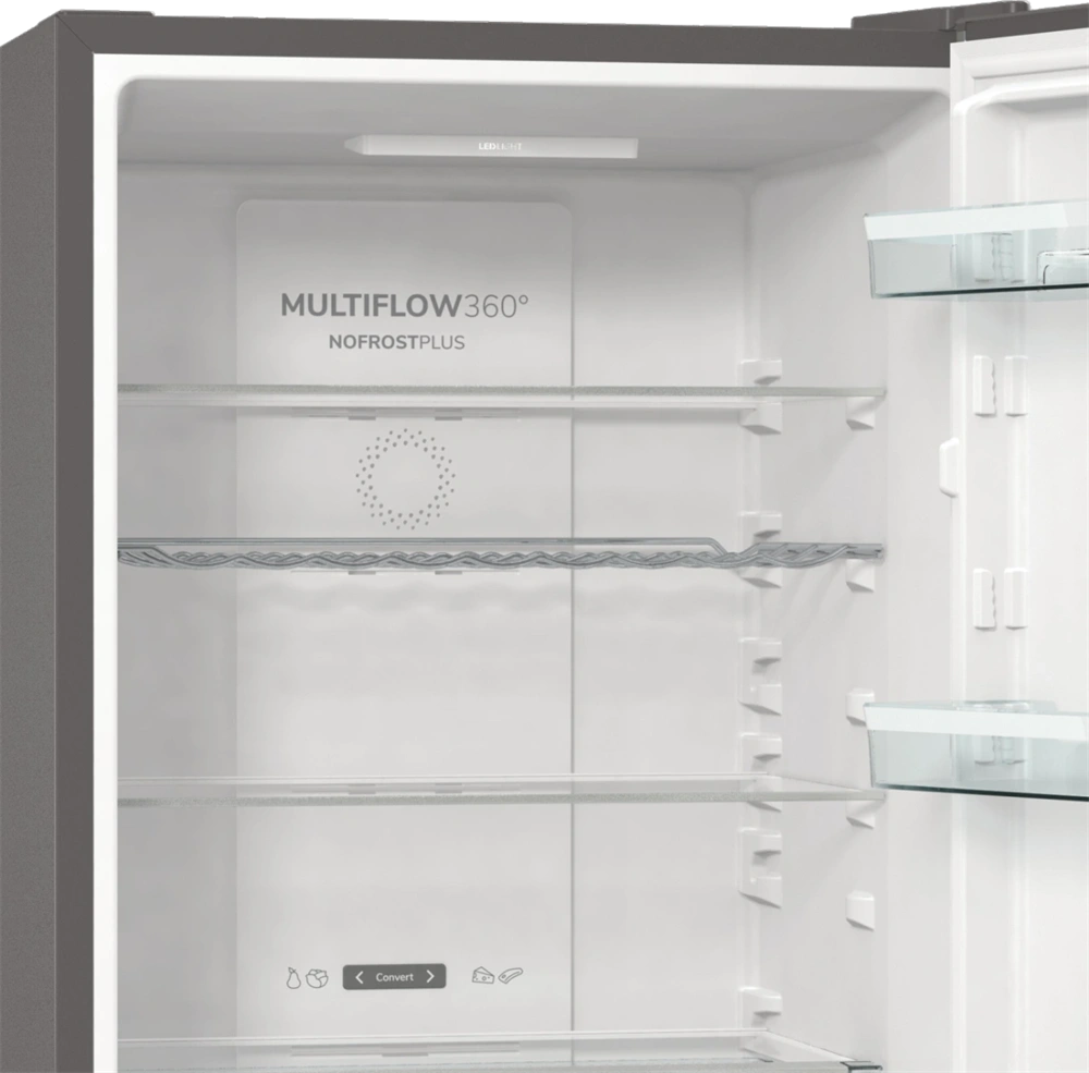 Gorenje NRK619DA2XL4 inox, alulfagyasztós, Hűtő:204L, Fagyasztó:96L, hűtőszekrény