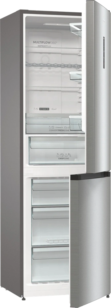 Gorenje NRK619DA2XL4 inox, alulfagyasztós, Hűtő:204L, Fagyasztó:96L, hűtőszekrény