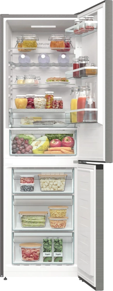 Gorenje NRK619DA2XL4 inox, alulfagyasztós, Hűtő:204L, Fagyasztó:96L, hűtőszekrény