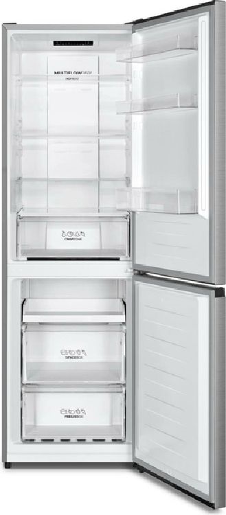 Gorenje NRK619EPXL4 inox, alulfagyasztós, Hűtő:207L, Fagyasztó:97L, No frost Plus hűtőszekrény