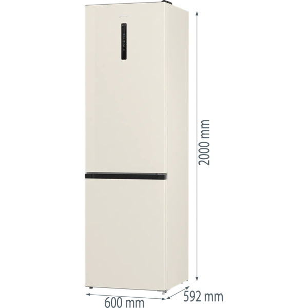 Gorenje NRK6202AC4 bézs, alulfagyasztós, Hűtő:236L, Fagyasztó:96L, hűtőszekrény