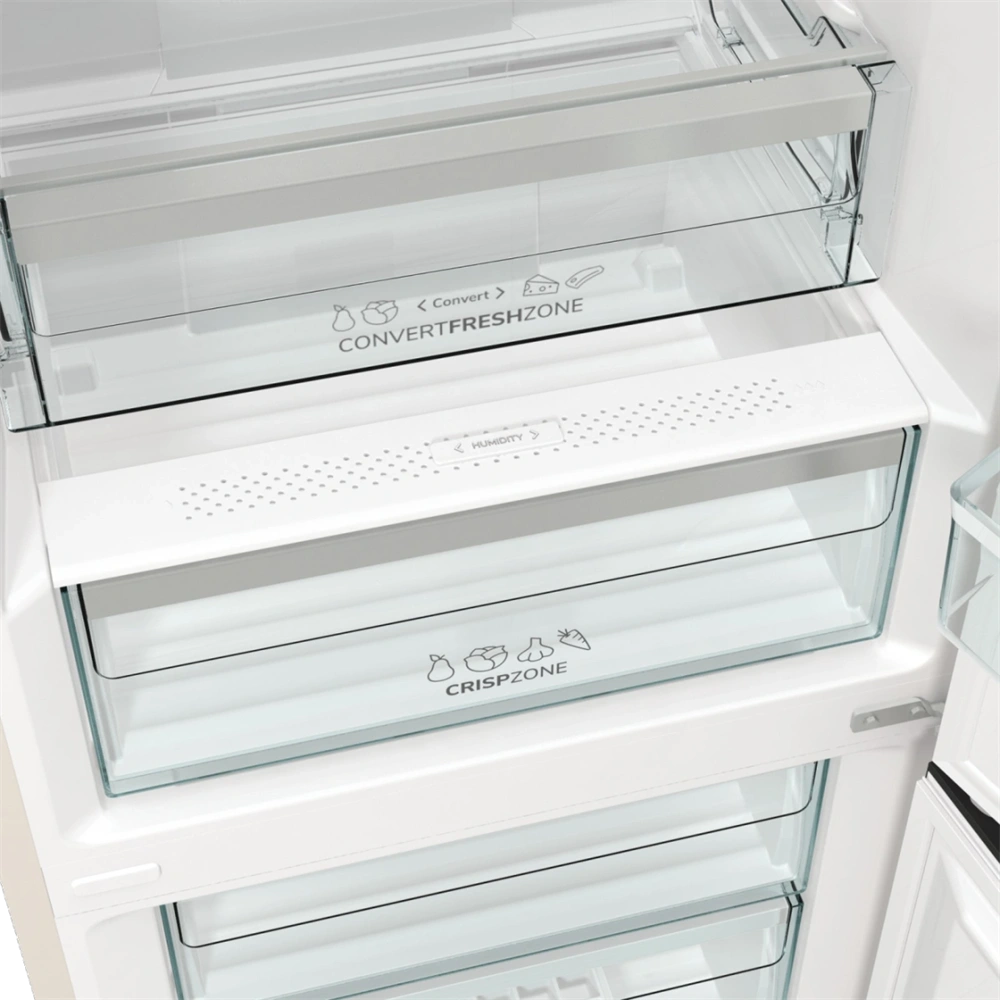 Gorenje NRK6202AC4 bézs, alulfagyasztós, Hűtő:236L, Fagyasztó:96L, hűtőszekrény