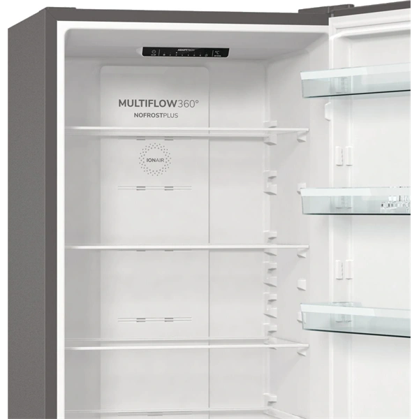 Gorenje NRK6202ES4 inox, alulfagyasztós, Hűtő:235L, Fagyasztó:96L, No frost Plus hűtőszekrény (Újszerű)