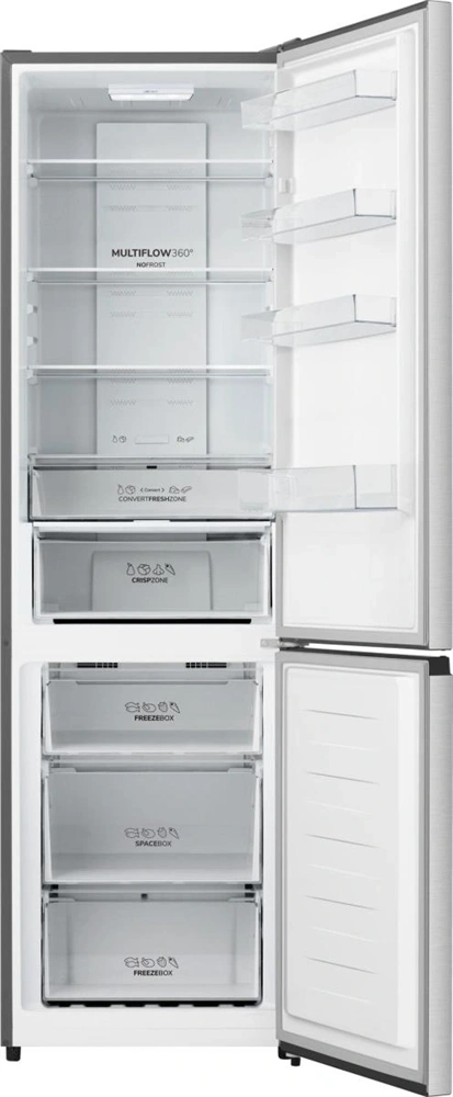 Gorenje NRK620DAXL4 inox, alulfagyasztós, Hűtő:238L, Fagyasztó:98L, hűtőszekrény