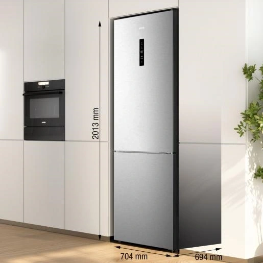Gorenje NRK720EAXL4 szürke, alulfagyasztós, Hűtő:345L, Fagyasztó:150L, hűtőszekrény