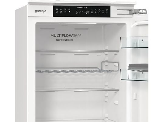Gorenje NRKI517E62WF fehér, alulfagyasztós, beépíthető, Hűtő:176L, Fagyasztó:76L, No frost hűtőszekrény