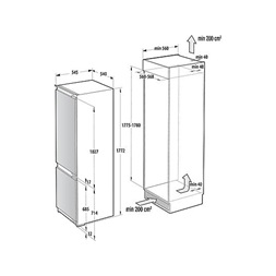 Gorenje NRKI517E62WF beépíthető alulfagyasztós hűtőszekrény