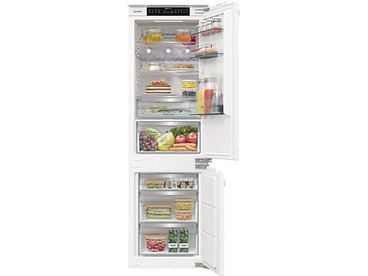 Gorenje NRKI517E62WF fehér, alulfagyasztós, beépíthető, Hűtő:176L, Fagyasztó:76L, No frost hűtőszekrény
