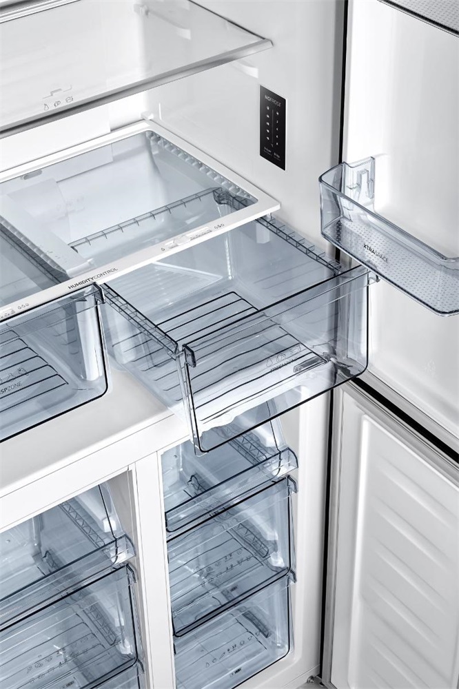 Gorenje NRM8181MX Multi Door szürke, Side-by-Side, Hűtő:256L, Fagyasztó:149L, No frost hűtőszekrény
