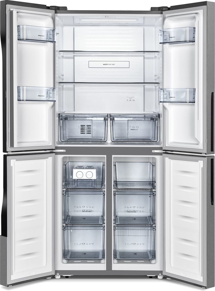 Gorenje NRM8181MX Multi Door szürke, Side-by-Side, Hűtő:256L, Fagyasztó:149L, No frost hűtőszekrény
