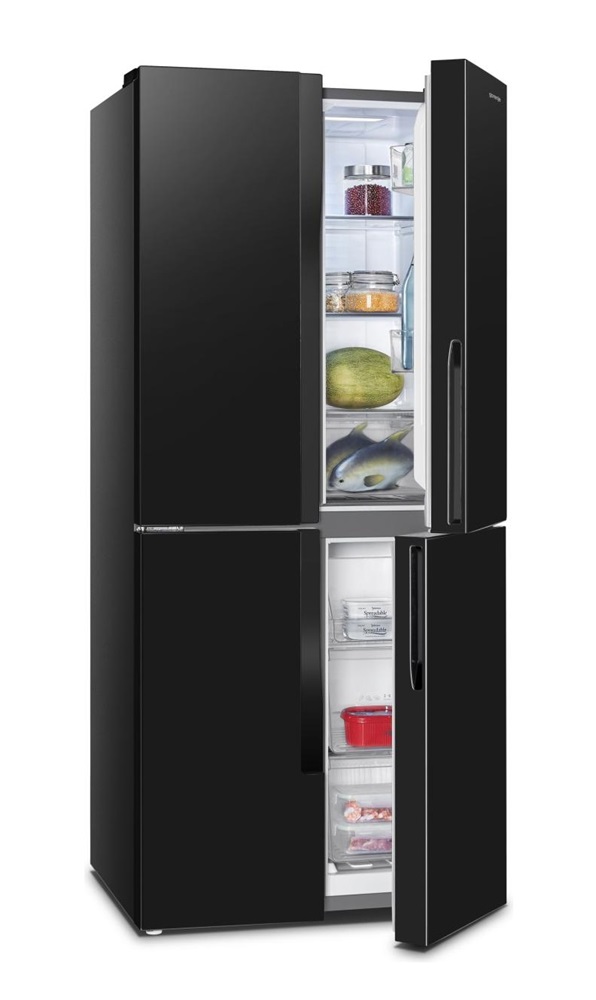 Gorenje NRM818EMB fekete, Side-by-Side, Hűtő:278L, Fagyasztó:149L, No frost hűtőszekrény