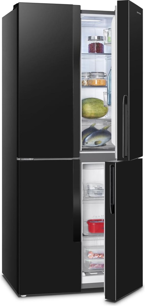 Gorenje NRM818FMB fekete, Side-by-Side, Hűtő:278L, Fagyasztó:149L, No frost Plus hűtőszekrény