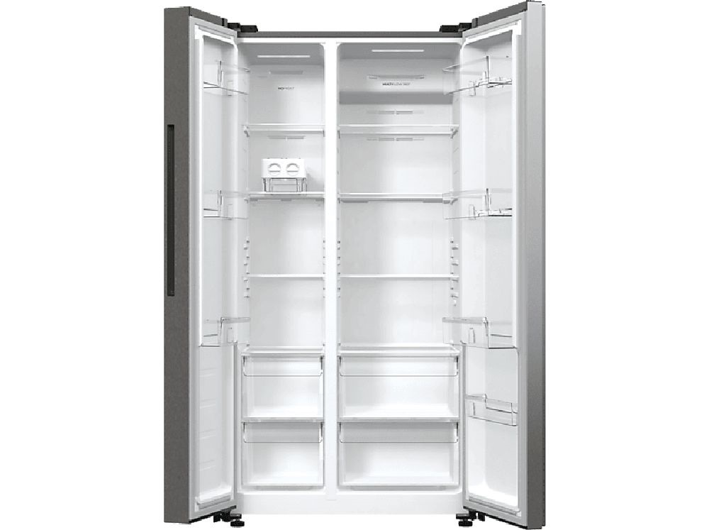 Gorenje NRR9185EAXL ezüst, Side-by-Side, Hűtő:358L, Fagyasztó:192L, hűtőszekrény