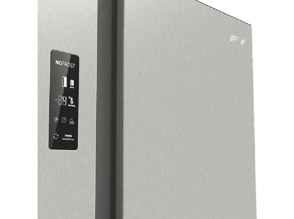 Gorenje NRR9185EAXL ezüst, Side-by-Side, Hűtő:358L, Fagyasztó:192L, hűtőszekrény
