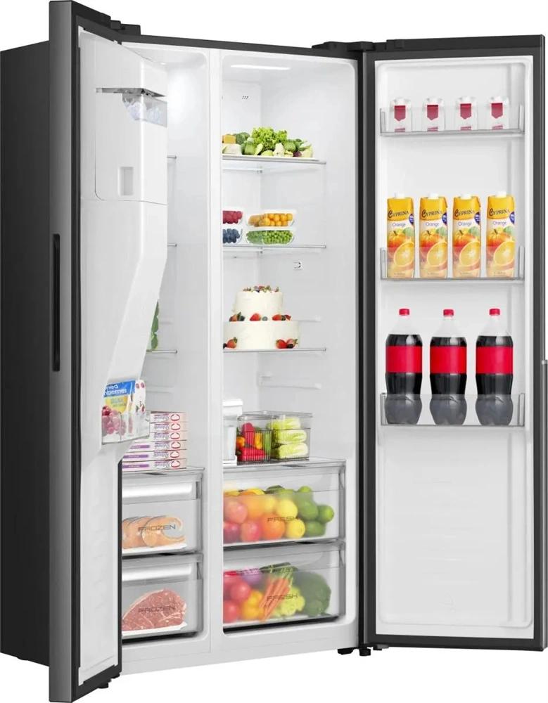 Gorenje NRS917E61BX fekete, No Frost, Side-by-Side, hűtőszekrény