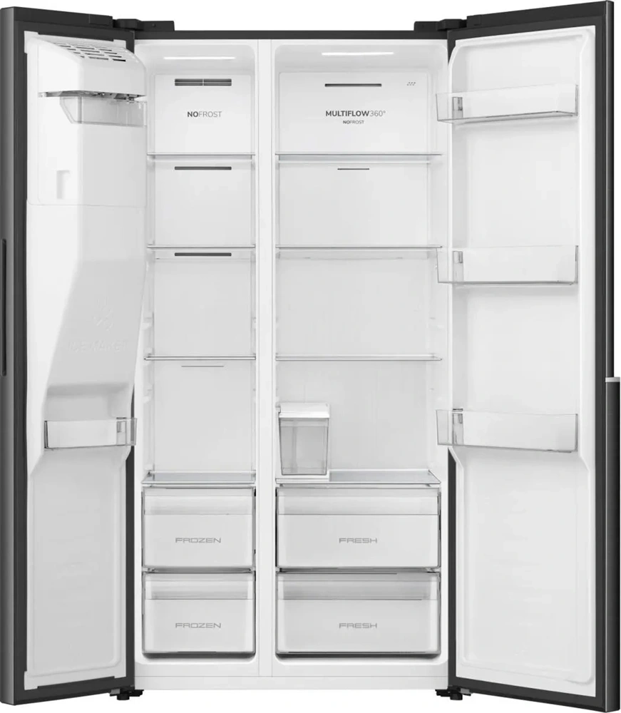 Gorenje NRS917E61BX fekete, No Frost, Side-by-Side, hűtőszekrény