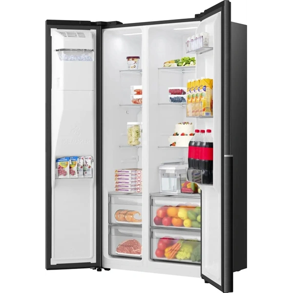Gorenje NRS917E61BX fekete, No Frost, Side-by-Side, hűtőszekrény