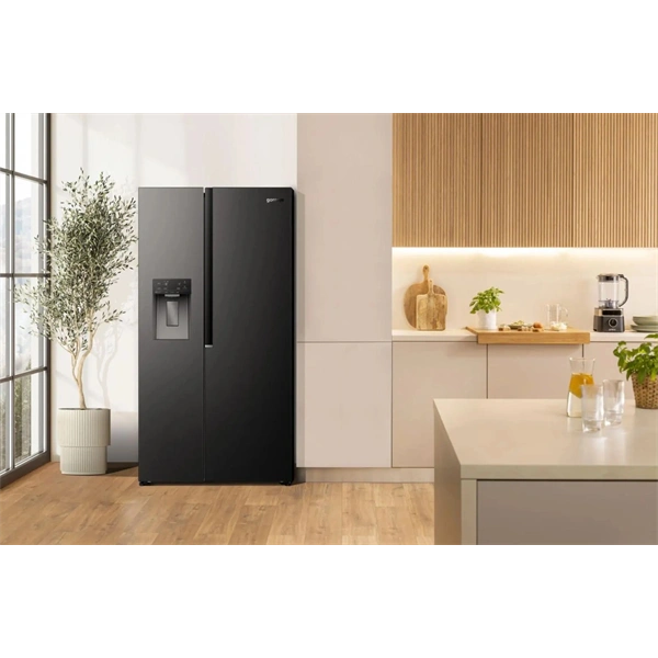 Gorenje NRS917E61BX fekete, No Frost, Side-by-Side, hűtőszekrény