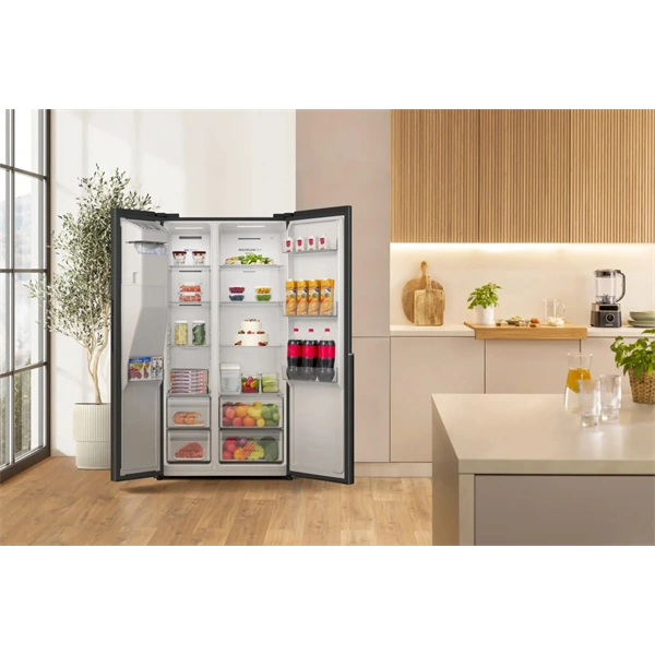 Gorenje NRS917E61BX fekete, No Frost, Side-by-Side, hűtőszekrény