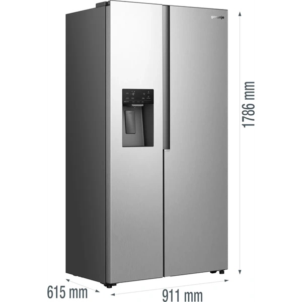 Gorenje NRS917E61X inox, No Frost, Side-by-Side, hűtőszekrény