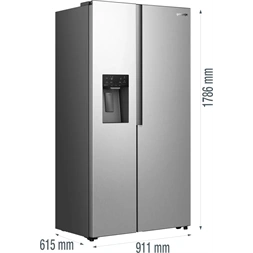 Gorenje NRS917E61X inox, No Frost, Side-by-Side, hűtőszekrény