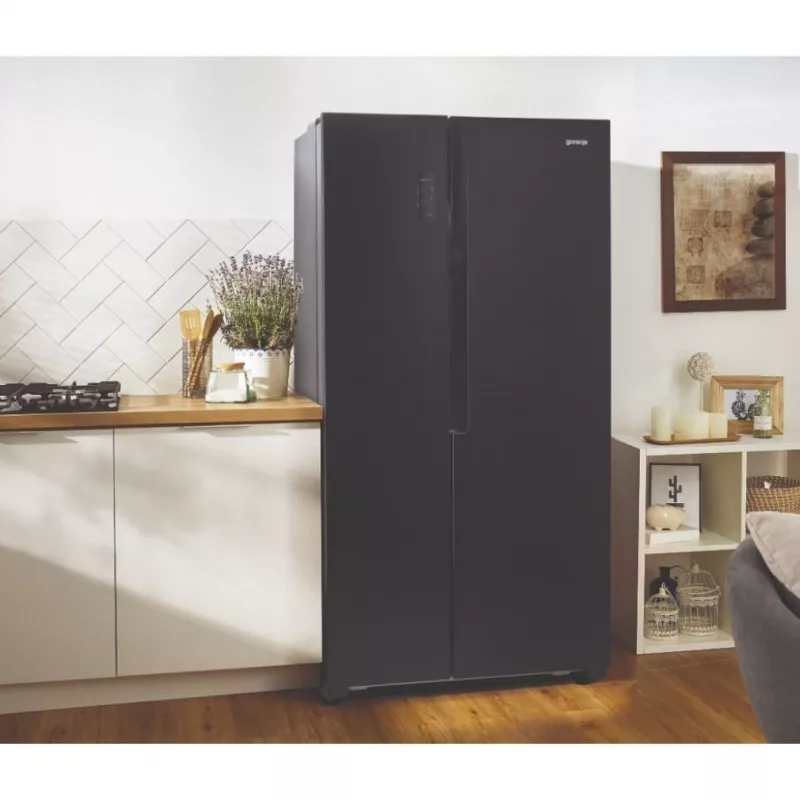 Gorenje NRS918EMB fekete, Side-by-Side, Hűtő:334L, Fagyasztó:185L, No frost Plus hűtőszekrény