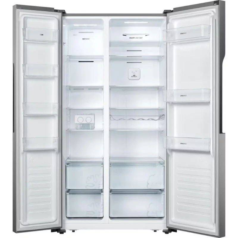 Gorenje NRS918FMX szürke, Side-by-Side, Hűtő:334L, Fagyasztó:185L, No frost Plus hűtőszekrény