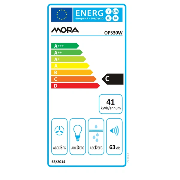 Mora OP530W fehér, hagyományos, méret:50cm, zajszint:63dB, páraelszívó