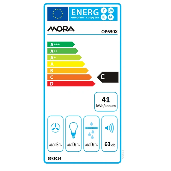 Mora OP630X ezüst, hagyományos, méret:60cm, zajszint:63dB, páraelszívó