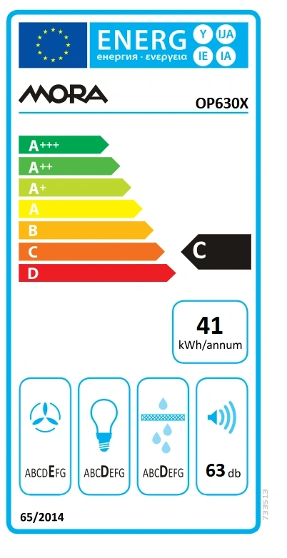 Mora OP630X ezüst, hagyományos, méret:60cm, zajszint:63dB, páraelszívó