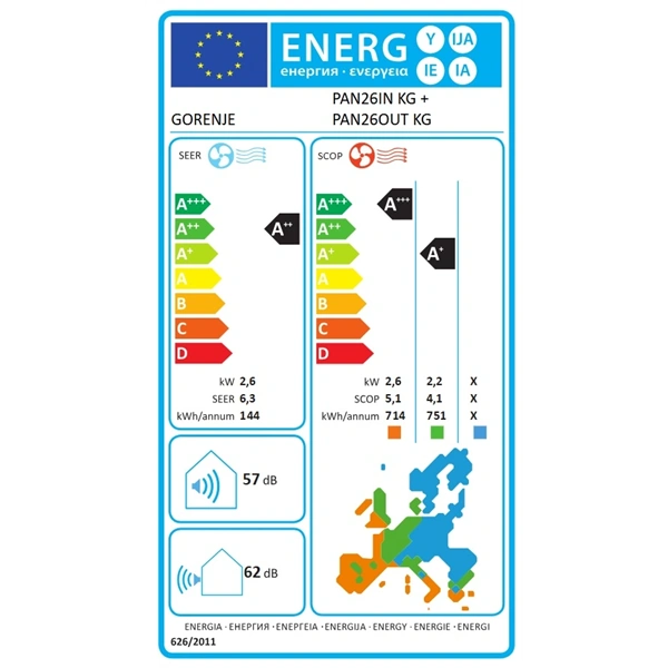 Gorenje Pandora 2,6KW split klíma csepptálca fűtéssel, beépített WIFI PANDORA26 KG