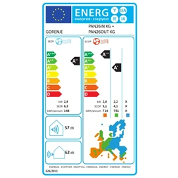 Gorenje Pandora 2,6KW split klíma csepptálca fűtéssel, beépített WIFI PANDORA26 KG