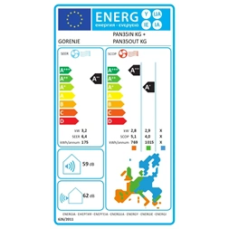 Gorenje Pandora 3,5KW split klíma csepptálca fűtéssel, beépített WIFI PANDORA35 KG