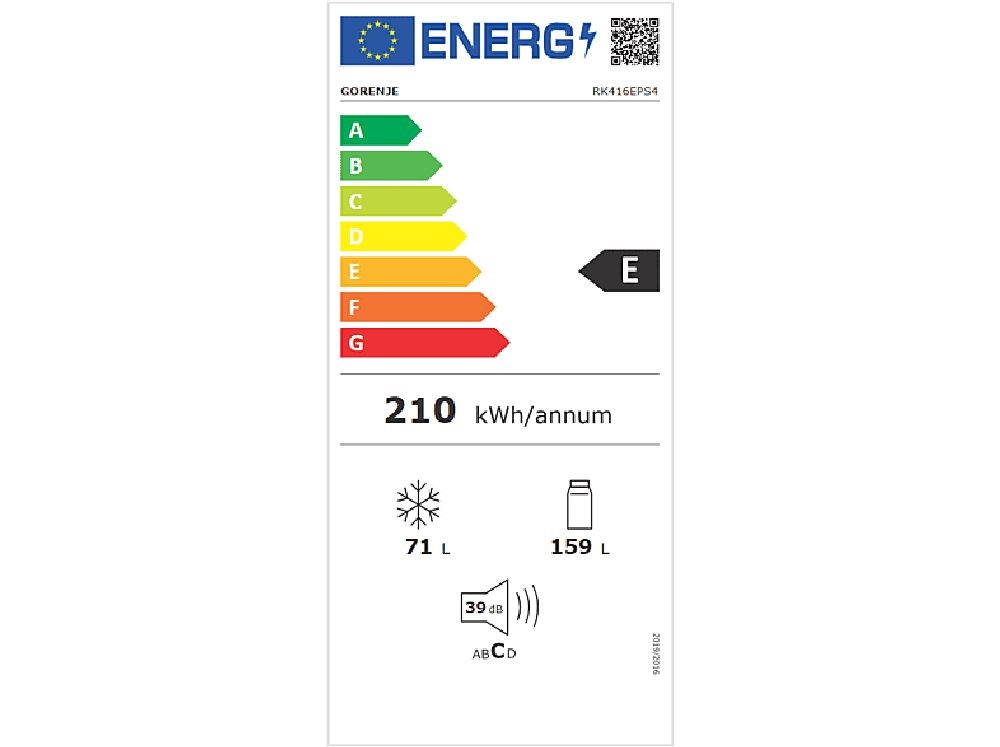 Gorenje RK416EPS4 szürke, alulfagyasztós, Hűtő:159L, Fagyasztó:71L, hűtőszekrény