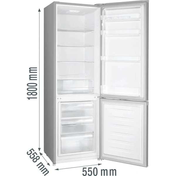 Gorenje RK418DPS4I ezüst, alulfagyasztós, kombinált hűtőszekrény