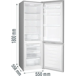 Gorenje RK418DPS4I ezüst, alulfagyasztós, kombinált hűtőszekrény