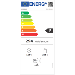 Gorenje RK6191EW4 fehér, alulfagyasztós, Hűtő:205L, Fagyasztó:109L, hűtőszekrény (Újszerű)
