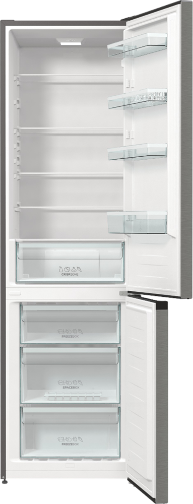 Gorenje RK6202ES4 inox, alulfagyasztós, Hűtő:239L, Fagyasztó:110L, FrostLess hűtőszekrény