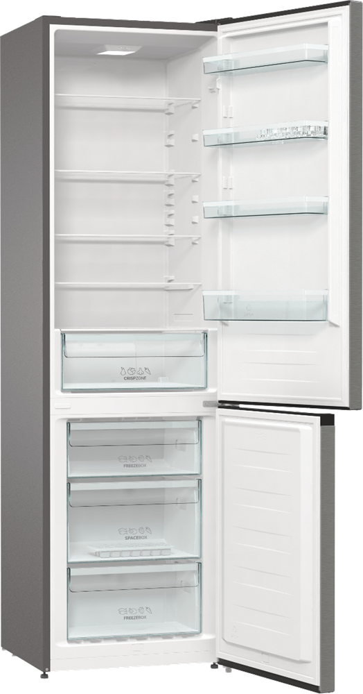 Gorenje RK6202ES4 inox, alulfagyasztós, Hűtő:239L, Fagyasztó:110L, FrostLess hűtőszekrény