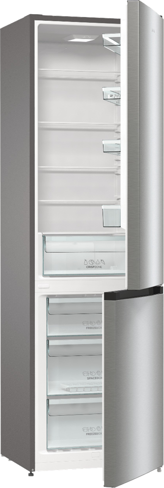 Gorenje RK6202ES4 inox, alulfagyasztós, Hűtő:239L, Fagyasztó:110L, FrostLess hűtőszekrény